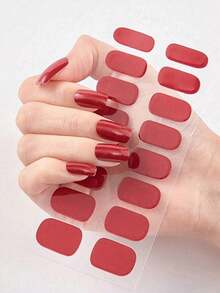 1 hộp 16 miếng dán móng tay gel màu nude, tự dính, bán khô, dán kín toàn bộ móng, cần đèn UV, giữ được 14 ngày, hiệu ứng lấp lánh, dụng cụ làm móng DIY cho nữ, dễ sử dụng, bền, phụ kiện nghệ thuật làm móng. - Nhiều màu - Xem 6