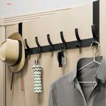 Gancio in alluminio nero, gancio per asciugamani da bagno, gancio per porta del soggiorno, gancio da parete spesso, appendiasciugamani