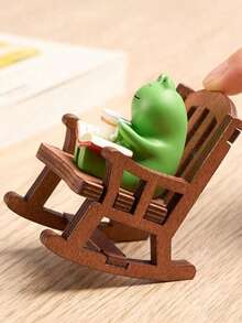 1个温柔、温暖、放松、可爱的青蛙摆件，家居装饰，适用于卧室、办公室、客厅，生日/毕业礼物 - 彩色 - 查看 2