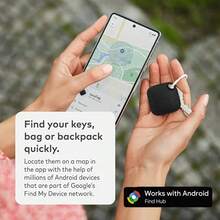 RSH 4 Stück Smart Tags für Android-System, kompatibel mit der Android Find My Device App, geeignet für die meisten Android-Handy (Systemanforderung 9 und höher), Anti-Verlust-Gerät, präziser Positionierungs-Smart-Tracker, austauschbare Batterie und Datenschutz, geeignet für Schlüssel, Rucksäcke, Geldbörsen, Haustiere und Gepäck. Feiertagsgeschenke, Weihnachten, Halloween, usw. - Schwarz - Übersicht 4