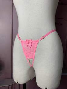 Thong Panties Pendant In Opening Panties In Women's Thongs Sexy Lace Lingerie Sensual Intimate Fashion - 淺粉色 - 查看 1