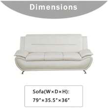 Leather Living Room Furniture Sets, Sectional Sofa Sets Modern Faux Leather Couch For Living Room Furniture Living Room Living Room Set Sectional Couch, White-1pc Sofa - Ghế sofa màu trắng - 1 chiếc - Xem 9