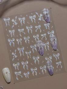 Exquisite Butterfly Wing Nail Art Stickers - Self-Adhesive, Scent-Free Decorations For Hands & Feet With Elegant Designs And Easy Application, Perfect For Autumn And Winter DIY Nails Nail Supplies - White - View 5