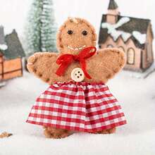 2pcs Handmade Gingerbread Man & Christmas Tree Ornaments - Hanging Holiday Decor, Suitable For Christmas Non-Feather Decoration, No Electricity Needed, Scene Setting, Christmas Party Decoration