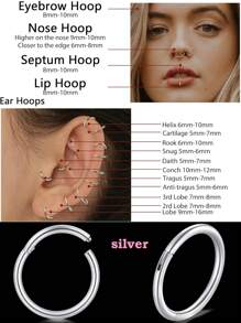 1PC Hinged Segment Nose Hoop Rings Septum Ring Women Surgical Steel Nose Rings Septum Clicker Ring Ear Cartilage Tragus Daith Hoop Earring Piercing Jewelry Hypoallergenic Nose Rings 20G 18G 16G 14G 316l Surgical Steel Septum Jewelry Hinged Segment Ring Body Piercing Nose Hoop Lip Rings Nose Helix Cartilage Rook Earrings Daily Wear Halloween Christmas New Year For Holiday Gift
