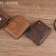 Vintage Multifunctional Bifold Wallet For Men PU Leather Multi-Card Zipper Wallet, ID Credit Card Wallet With ID Window, Minimalist Front Pocket Design, High-Capacity Money Clip, Perfect Gift For Men