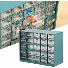 Contenedor de almacenamiento con cajones, organizador de herramientas de plástico de 25 cajones, organizador de tornillos, organizador de hardware, almacenamiento de herramientas profesionales de - A - Ver 1