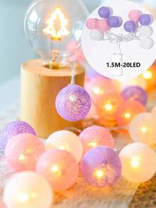 1pc 1.5m/3 Meters 10/20 LED Decorative String Lights, Indoor Bedroom Decor Ball Lights, Room Wall Decor LED String Lights, Baby Tent Decor Lights, Wedding Decor, Birthday Party Decor Lights, Outdoor Camping Tent Decor LED Ball Lights, Suitable For Christmas Tree Decor, Christmas Tabletop Decor Lights - Huang Guang - View 15