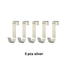 5 件不锈钢挂钩，简易门钩，书桌抽屉架柜门挂钩，可翻转且适用于门和柜门 - 彩色 - 查看 13