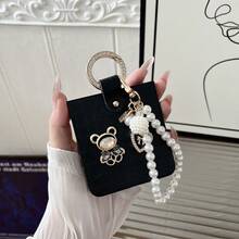 keshengtai 1 件 PU 皮革鳄鱼纹水钻熊手机壳和 1 个指环支架适用于三星 Galaxy Z Flip 7 7FE 6 5 4 3 5G 防水防震防摔防刮