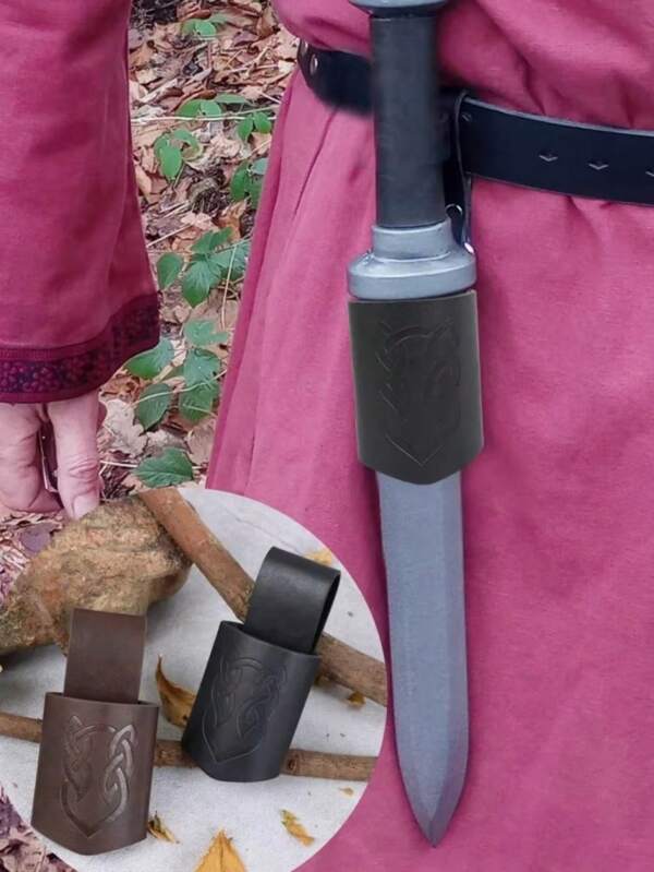 1pc PU Leather Sword Frog Holster For Medieval Belt Knight Pocket Sword Holster Viking Larp