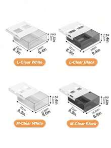 1 包桌下储物抽屉，自粘式滑出隐藏式桌面整理器，9.5 英寸大号和 7 英寸小号耐用 PET 塑料抽屉，适用于办公室、家庭、学习桌和工作区组织配件，易于安装的粘贴式存储解决方案，简约风格可折叠布料储物盒衣柜梳妆台抽屉隔板整理篮，用于内衣胸罩装饰 - 彩色 - 查看 14