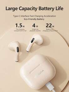 Lenovo LP40 II Bluetooth Earbuds, Half In-Ear Style, Sports, Deep Bass, Long Battery Life, Low Latency, Gaming, Clear Call With Mic, Compact & Portable, Passive Noise-Proof, Wireless Earphones - 黑色 - 查看 5