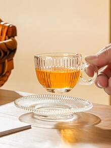 1 Set, Coffee Cup Set, Red Tea Cup, Multifunctional Glass Tea Cup With Tea Infuser - Heat Resistant, Reusable, Espresso, Juice, Cappuccino, 6 Cups 6 Saucers, Suitable For Home And Office Use - Multicolor - View 8