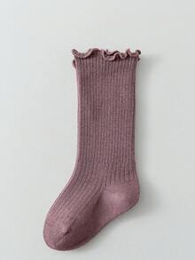 1 Pair Baby Mid-Calf Socks, Thin Cotton Ruffled Socks For Kids, Spring/Autumn - Multicolor - View 18