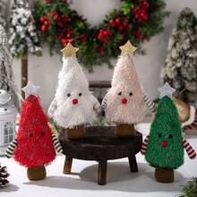 1pc Christmas Decoration Creative Christmas Tree Shaped Figurine Ornament 3D Mini Desktop Christmas Tree - Multicolor - View 1