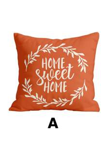 1 pieza/4 piezas Funda de almohada, Fundas de almohada de otoño, Funda de cojín, Ropa de cama, Funda de almohada, Funda de almohada con estampado de un solo lado, Funda de cojín moderno para sofá para decoración de otoño, Funda de almohada naranja, Textil para el hogar suave y acogedor, Transpirable y antipelusas, Suave y amigable con la piel, Fundas extraíbles