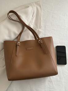 Große Kapazität Tasche für Damen Herbst und Winter vielseitig 2024 neue einfache Umhängetasche, Collegetasche für Studenten, Pendler Tragetasche