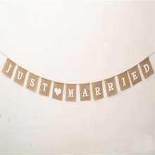 Rustikales Hochzeitsbanner aus Jute, vintage grobes Leinen Hochzeits-Girlande, Dekoration für Hochzeitsfeier, Geschenk