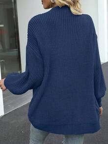 MEROKEETY Women's 2025 Open Front Chunky Cardigans Lantern Long Sleeve Oversized Knit Outwear With Pocket