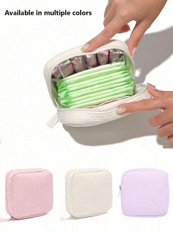 Simple Style Sanitary Napkin Storage Bag, Portable Storage Bag, Large Capacity, Simple Style, Used To Store Sanitary Napkins, Panty Liners And Tampons, A Must-Have For Girls, A Good Choice For Going Out.Portable Storage Bag,Travel Wash Bag For Girls Women Ladies,And Makeup For Teen Girls Women Ladies,Back To School,Office & School Supplies Christmas For Holiday Gift Autumn University Essentials Travel Essentials Vacation Travel Bag For Women Makeup Bag Makeup Organizer