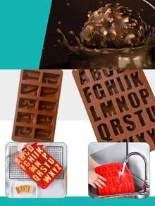 2 moldes de silicona con letras grandes del abecedario inglés A-Z | Moldes de números del 0 al 9 para decoración de fiesta de cumpleaños - molde de silicona - Ver 5