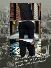 Kit With 2 Men's Skinny Slim Fit Black Plain Basic Pants New Release 2025 - Đen và trắng - Xem 7