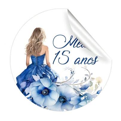 30 adesivos tags etiquetas meus 15 anos 4cm diversas cores