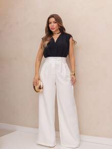 YING ZI Women Pants - White - View 2