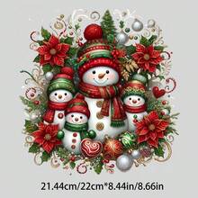 1/2/3 件优质圣诞雪人热转印贴片 - DIY 可定制熨烫贴花，适用于 T 恤、衬衫、枕头、连帽衫、牛仔裤、背包和帆布包 - 彩色 - 查看 2