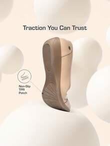 Women Wedge Flats 1.5 Inch Heel Classic Comfortable Dress Business Office Work Arch Support Ballet Flats Shoes - 杏色 - 查看 6