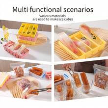NECOOKS Silicone Soup Freezer Molds, 6-Cavity Freezer Tray With Lid, Ice Cube Trays Large Soup Freezer Containers Molds For Freezing Broth, Sauce, Leftovers - Màu vàng - Xem 5