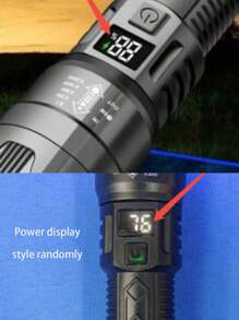 1pc-4pcs Strong Light LED Flashlight,Portable Waterproof Rechargeable Torch, Type-C Multifunctional Zoom Telescopic Flashlight For Outdoor Hiking Emergency Camping-320mah - Black - View 9