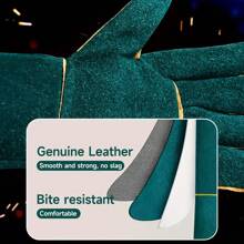 1 双耐用型狗狗训练和洗澡手套，合成纤维材质，防咬保护设计，适合宠物主人，皮革防护手套，可用于宠物处理、训练、焊接等，无需电池