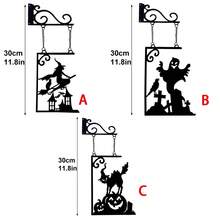 1pc Witch Silhouette Metal Wall Decor - Wrought Iron Halloween Decoration With Witch Hat And Cauldron, Garden Party Wall Hanging, Home And Garden Outdoor Wall Art, Garden Wall Decor | Halloween Decoration | Durable Metal Art, Halloween Decorations