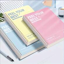 [Motivational Notebook] 1pc A5 Spiral Notebook Journal | 60 Sheets, Daily & Weekly Agenda Planner, Morandi Coil Notepad For Office & School Supplies, Random Color (5.55x8.18 Inches), Time Management & Motivational Design, Planning Notebook, Pastel Notebooks, Quality Paper Material - Multicolor - View 1