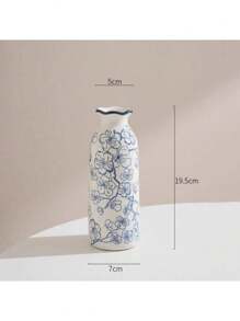 Nowy chiński retro ceramiczny mały wazon na kwiaty, smukły salon, kompozycja z suchych kwiatów, dekoracja hydroponiczna, wysokiej klasy niebieski i biały porcelanowy wazon na kwiaty