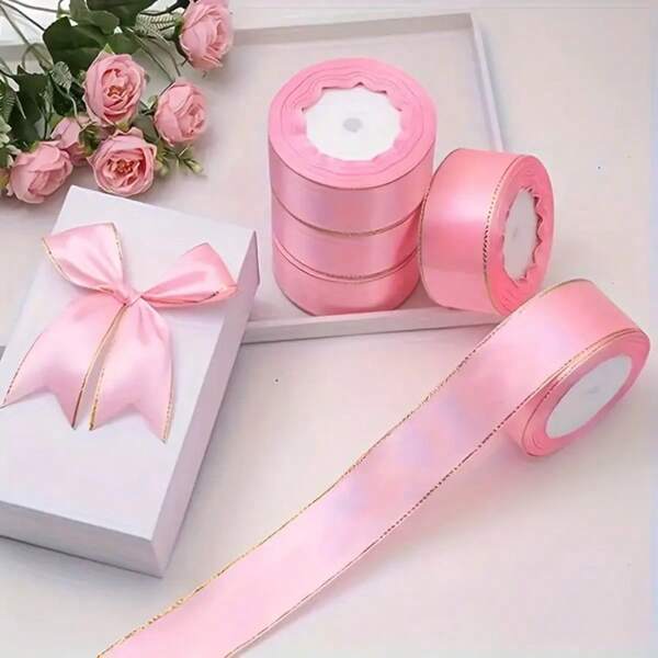 25 Yards Double-Sided Satin Ribbon 0.6/1/1.5/2.5/4cm Multi-Color Gift Wrapping Craft Ribbon, For Gift Packaging, Crafts, Bow Hair Accessories, Wedding Party Decoration