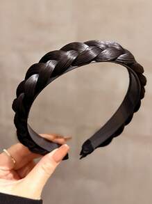 2025 New Twisted Braid Wig Hair Band | Voluminous High Crown Design + Fishbone-Braided Accent | Stylish Headband For Looks & Glamorous Events Hairband Hair Hoop