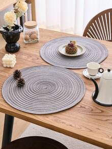 1/4/6/12 件波西米亚圆形编织餐垫，家庭厨房用品，餐桌垫，用于放置杯子、碗、盘子，适用于咖啡桌、办公桌、日常使用、节日、派对、婚礼、晚宴、家居和宿舍装饰