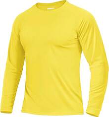 Boladeci Men's UPF 50 Sun Protection UV SPF Shirts Long Sleeve Lightweight Quick Dry Swim T-Shirts Rash Guard - Yellow - View 1