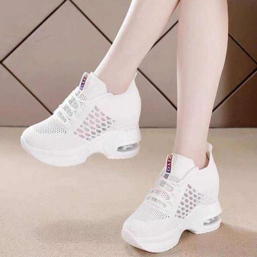 Women Wedge Sneakers - 白色 - 查看 1