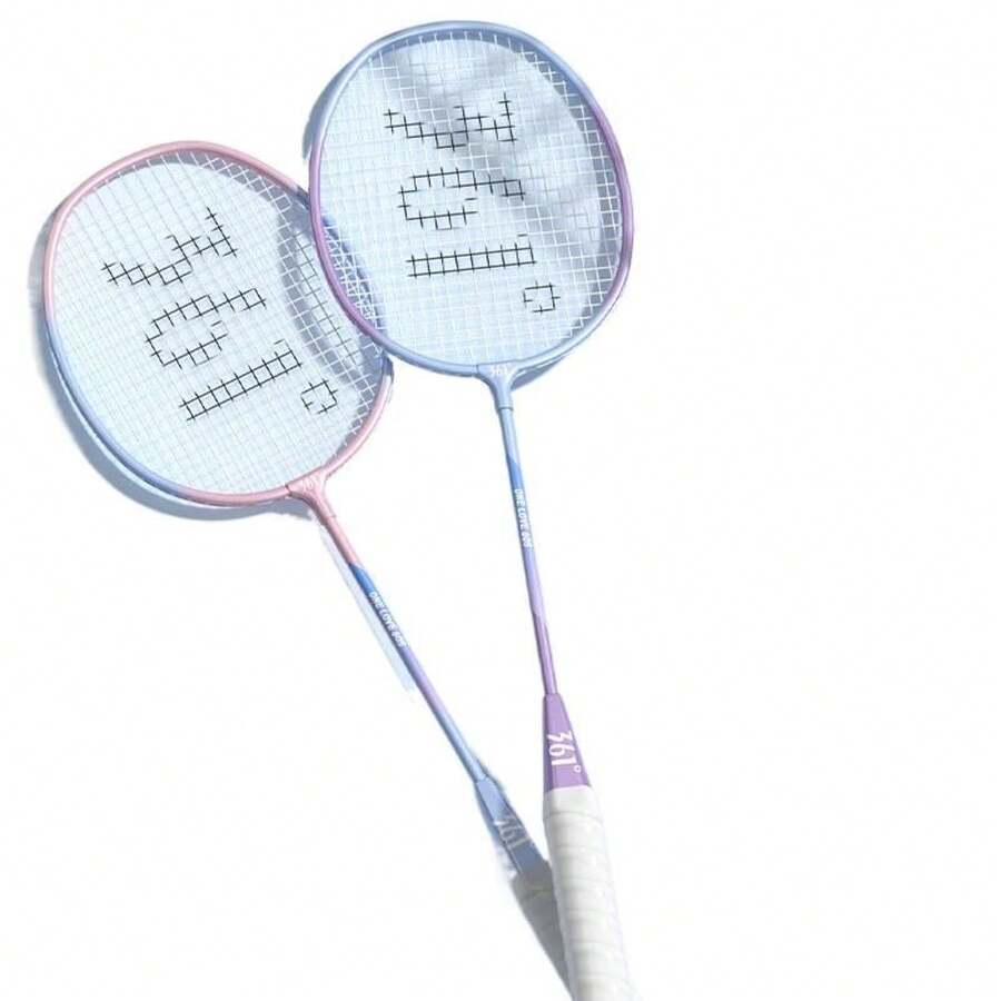 Badminton Rackets - Paars en groen dubbel shot - gratis set van 6 stuks - Bekijken 1
