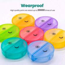 每周药丸收纳盒，每日两次，7天旅行药盒，上午下午两次药盒，便携式每日维生素收纳盒，用于药物、维生素、鱼油、补充剂 - 彩色 - 查看 6