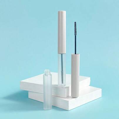 1/6pcs Eyelash Mascara Bottle, Light Gray Glossy Cap With Matte Bottle, 5ml Capacity, Fine Brush Applicator, Empty Container For Eyelash Serum, Eyelash Glue, DIY Series, Comes With Small Funnel,Makeup,Cheap,Room Decor,Vanity,Travel,Bedroom,Makeup Accessories