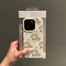 1 chiếc ốp lưng điện thoại bằng chất liệu TPU, họa tiết hoa hồng hồng bao phủ toàn màn hình, tương thích với iPhone/các điện thoại khác. - trắng - Xem 3