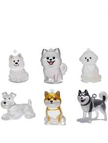 Puppy Transparent Hair Storage Box, Dog Hair Collector Keychain Decorative Souvenir Storage Box, Transparent Pet Hair Memorial Bottle, Keychain For Collecting Cat And Dog Hair Souvenirs, Store Precious Memories Of Furry Friends, Cute Animal Hair Ball Storage Pendant Decorative Souvenir Dust Box Gift - Multicolor - View 2