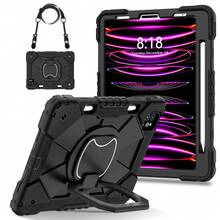 Colorblock Handheld Rotating Shockproof Protective Case With Shoulder Strap For Apple IPad Mini 7, IPad Mini 6, IPad 6th (9.7-Inch), IPad Pro 9.7 (2016), IPad 5th (9.7-Inch), IPad 10.2 7th Gen 2019, IPad 8th (10.2-Inch), IPad 9th Gen (10.2-Inch), IPad 11(A16 2025), IPad 10th (10.9-Inch), IPad Air 4th (10.9-Inch), IPad Air 5th Gen 2022, IPad Air 11-In.(M2)-2024, IPad Air 11(M3 2025)