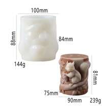 قالب سيليكون أسطواني ثلاثي الأبعاد بشكل سنجاب جميل، قالب مواد صناعية بتصميم غير متماثل بموضوع حيوان، مستخدم لصناعة شموع العطور، الصابون، الشمع، الراتنج، الحلوى المزينة - مناسب جدًا لديكور المنزل، المدفأة، الغرفة، غرفة المعيشة، الديكور المركزي، المكتب، عيد الفصح، الحب، عيد الحب، هدايا عيد الميلاد