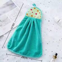 1pc Kitchen Hand Towel Hangable Hand Towel Coral Fleece Hanging Towel, Can Be Used All Year Round